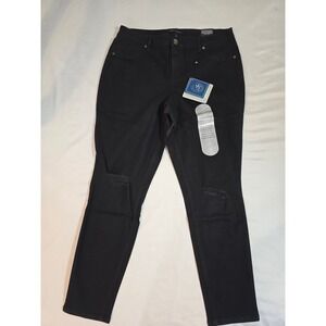 A3 Denim Classic Skinny Black Distressed Jeans Womens Size 16W New
